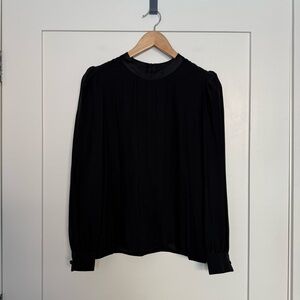 Vtg LIHLI Saks Fifth Avenue Dress Blouse Sz 6 Black Silk USA Made Event Occasion